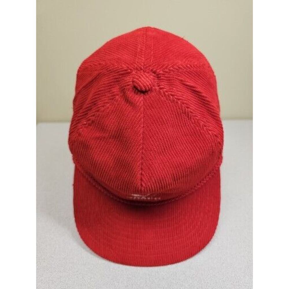 GRACO Manufacturing Red Corduroy Snapback Trucker Hat Vintage 90s - Picture 6 of 11